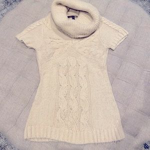 BCBG maxazria cowl cable sweater GUC size small